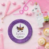 ハロウィンユニコーンパープルグリッター誕生日パーティー ペーパープレート (パーティー)