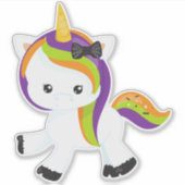 ハロウィンユニコーン,かわいいユニコーン,魔法ユニコーン シール (正面)