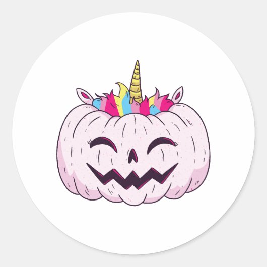 ハロウィンユニコーン ラウンドシール (正面)