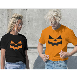 ハロウィンユニセックスジャック – O – ランタン顔Tシャツ Tシャツ