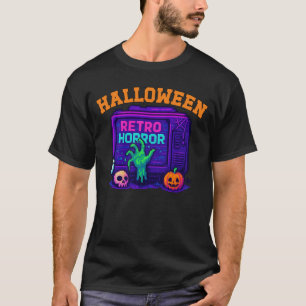 ハロウィンユニセックスピクセルアパレルレトロオス Tシャツ