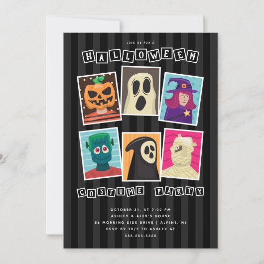 ハロウィンユニークの衣装パーティー 招待状 (正面)
