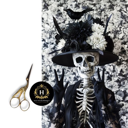 ハロウィンユニークゴシック骨格スカルデコパージュ 薄葉紙