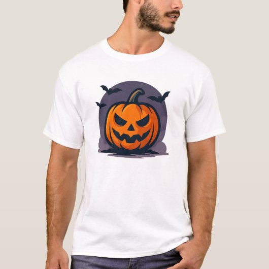 ハロウィンユニークジャック – O' – ランタンデザイン Tシャツ (正面)