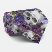 ハロウィンユニークブラックパープルスカル ネクタイ (ロール)