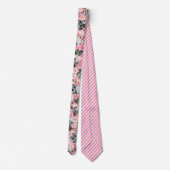 ハロウィンユニークブラック&ピンクスカルネックタイ ネクタイ (裏面)