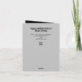 ハロウィンユーモアのあるウィッチ折り畳みグリーティングカード カード (裏面)