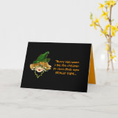 ハロウィンユーモアのあるレディーカード カード (黄色い花)