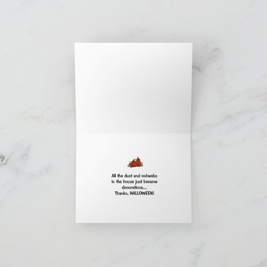 ハロウィンユーモアのある折りグリーティングカードの特典 カード (内部)