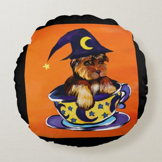 ハロウィンヨーキープー ラウンドクッション (正面)