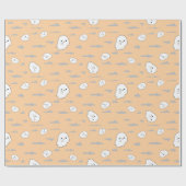 ハロウィンラッピング紙かわいい幽霊とクラウド ラッピングペーパー (フラット)