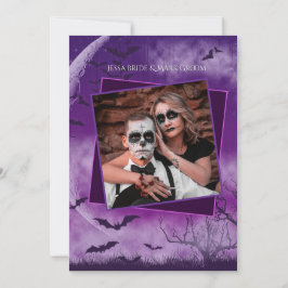ハロウィンラブムーンの邪悪で楽しいセーブ・ザ・デート写真 セーブザデート