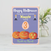 ハロウィンラブル誕生日 パーソナライズされた 招待状 (スタンド正面)