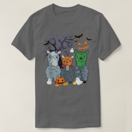 ハロウィンラマ魔女ハロウィーンの衣装 Tシャツ (デザイン正面)