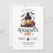 ハロウィンランタンバス&スパイダーパーティの招待状 招待状 (正面)
