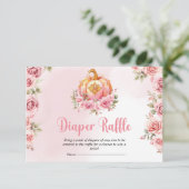 ハロウィンリトルカボチャ赤ちゃんシャワーおむつラッフル エンクロージャーカード (スタンド正面)