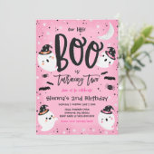 ハロウィンリトルブーピンク幽霊2歳の誕生日パーティー 招待状 (スタンド正面)