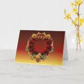 ハロウィンリースグリーティングカード カード (黄色い花)