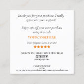 ハロウィンリース感謝していクロウユーのためのご注文Sq スクエア名刺 (裏面)