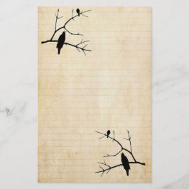 ハロウィンレイベンとフクロウ古い紙固定 便箋