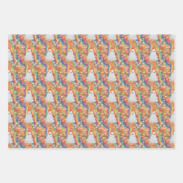 ハロウィンレインボー幽霊 ラッピングペーパーシート