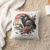 ハロウィンレイヴンクロウコーヒーバラピンクオレンジ クッション (ブランケット)