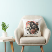 ハロウィンレイヴンクロウコーヒーバラピンクオレンジ クッション (椅子)