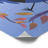 ハロウィンレイヴンクロウムーンアートプリント ポスター (角)