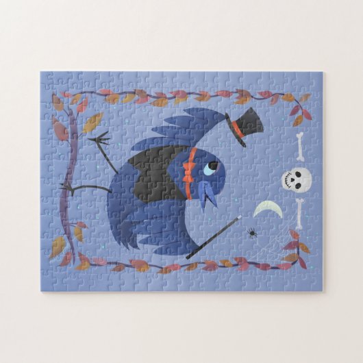 ハロウィンレイヴンクロウムーン魔法 ジグソーパズル (横)