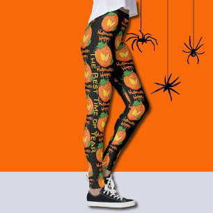 ハロウィンレギンスカスタムスロイングパンプキン レギンス