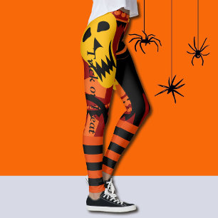 ハロウィンレギンスズ黒猫カボチャパンツ レギンス
