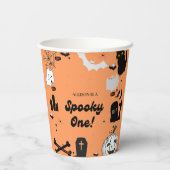 ハロウィンレトログルービー最初の誕生日パーティー 紙コップ (裏面)