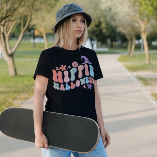 ハロウィンレトロ溝型ヒッピー型ハロウィーン Tシャツ