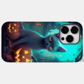 ハロウィンロシアのブルー猫カボチャ怖い Case-Mate iPhoneケース (裏面 (横))