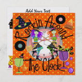 ハロウィンロックンザのまわりにクロック招待状 招待状 (正面/裏面)