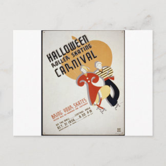 ハロウィンローラスケートで滑るフェスティバル ポストカード
