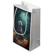 ハロウィンワイマラーとカボチャ怖い スモールペーパーバッグ (裏面アングル)