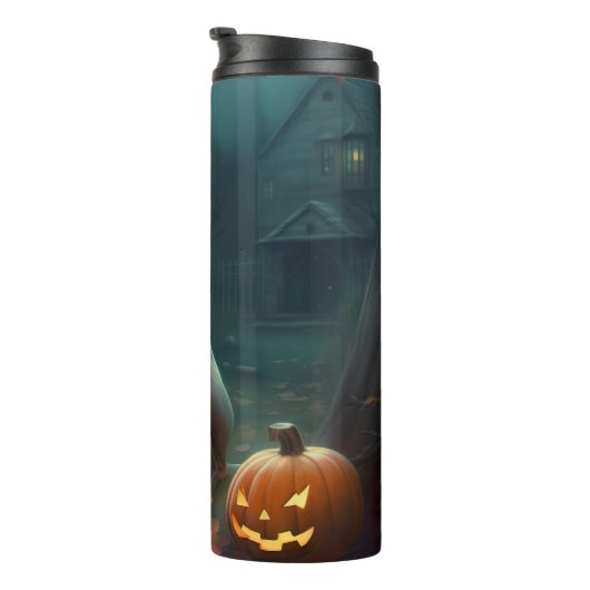 ハロウィンワイマラーとカボチャ怖い タンブラー (回転右)