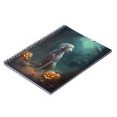 ハロウィンワイマラーとカボチャ怖い ノートブック (左側)