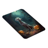 ハロウィンワイマラーとカボチャ怖い マグネット (右側)