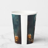 ハロウィンワイマラーとカボチャ怖い 紙コップ (右)