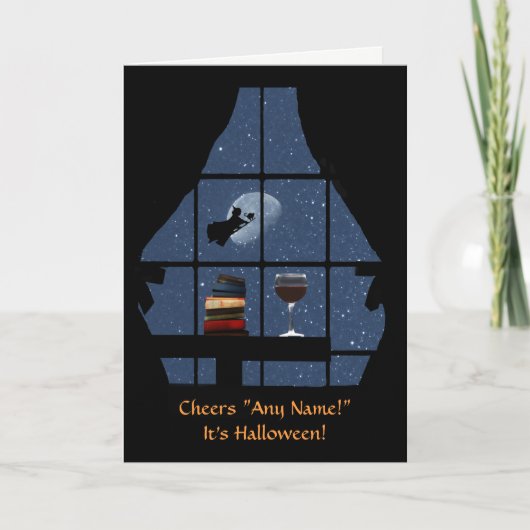 ハロウィンワインアンドウィッチおもしろい名前をカスタムする カード (正面)
