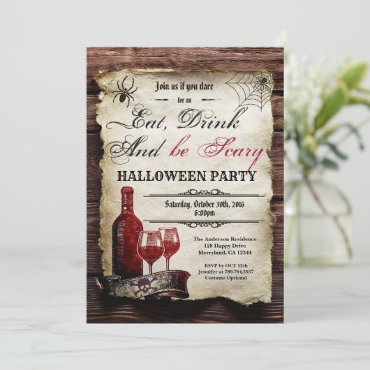 ハロウィンワインパーティの招待状 招待状 (スタンド正面)