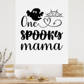 ハロウィンワン不気味ママ誕生日 ポスター (キッチン)