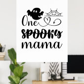 ハロウィンワン不気味ママ誕生日 ポスター (ホームオフィス)