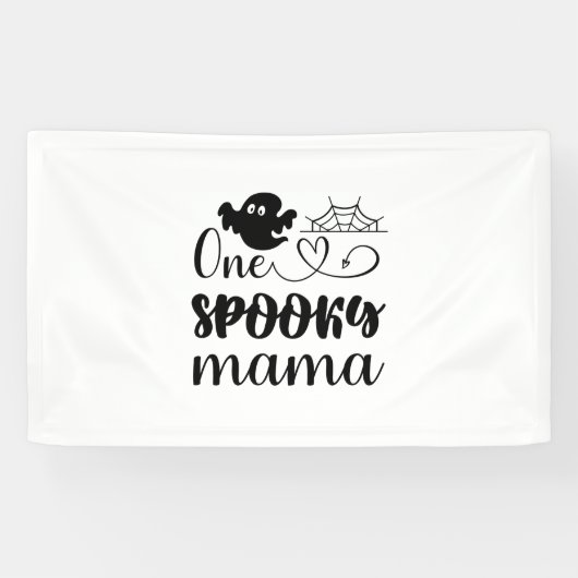 ハロウィンワン不気味ママ誕生日 横断幕 (横)