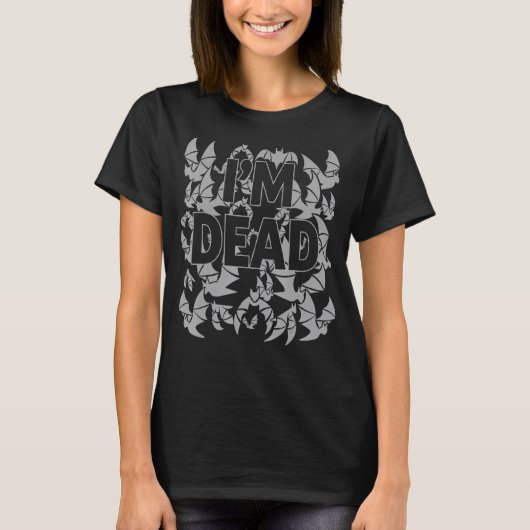 ハロウィンヴァンパイアこうもり衣装Im死んだゴシック音楽 Tシャツ (正面)