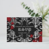 ハロウィンヴァンパイアテーマウェディングRSVP 出欠カード (スタンド正面)