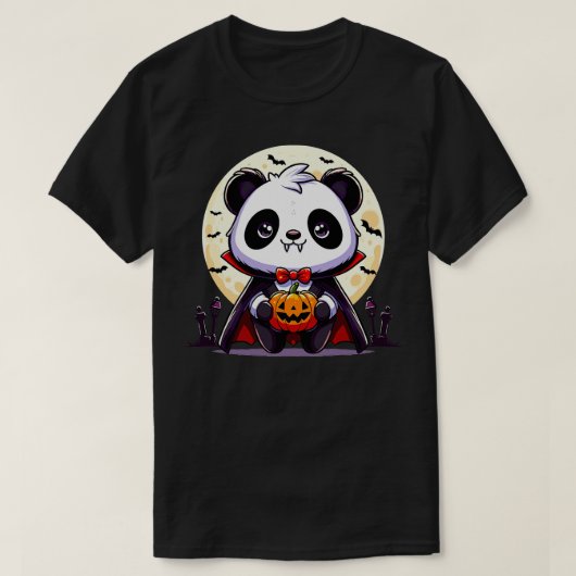 ハロウィンヴァンパイアパンダTシャツ Tシャツ (デザイン正面)