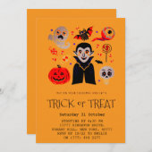 ハロウィンヴァンパイアパーティの招待状 招待状 (正面/裏面)